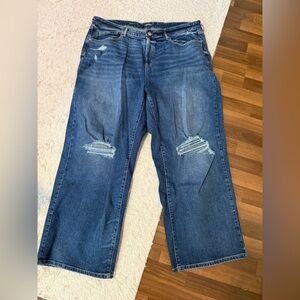 Wild Fable Blue Relaxed Jeans with Distressed Details